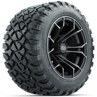 Set of (4) 12 in GTW Spyder Wheels with 22x11-R12 GTW Nomad All-Terrain Tires Lakeside Buggies Parts and Accessories