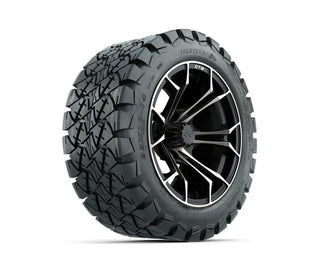 Set of (4) 14 in GTW Spyder Wheels with 22x10-14 GTW Timberwolf All-Terrain Tires Lakeside Buggies Parts and Accessories