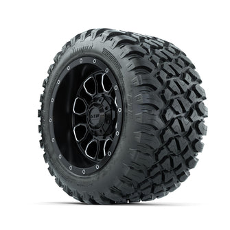 Set of (4) 12 in GTW® Volt Machined & Black Wheels with 22x11-R12 Nomad All-Terrain Tires Lakeside Buggies Parts and Accessories