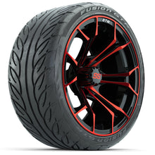 Set of (4) 15″ GTW Spyder Red/Black Wheels with 215/40-R15 Fusion GTR Street Tires Lakeside Buggies Parts and Accessories