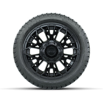 Set of (4) 12 in GTW® Stellar Black Wheels with 215/35-12 Mamba Street Tires Lakeside Buggies Parts and Accessories