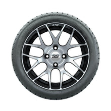 Set of (4) 14 inch GTW Pursuit Machined/Black Wheels with GTW Mamba Street Tires GTW Parts and Accessories