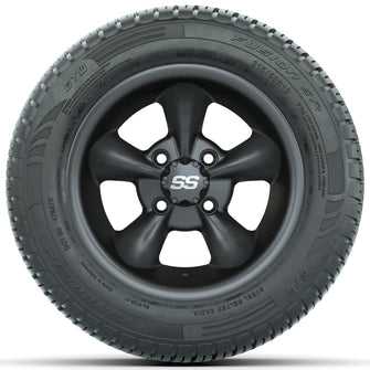 Set of (4) 12 in GTW Godfather Wheels with 215/50-R12 Fusion S/R Street Tires Lakeside Buggies Parts and Accessories