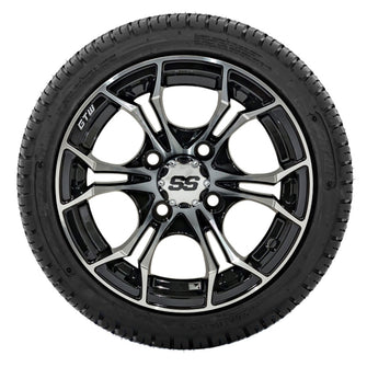 Lakeside Buggies 12” GTW Spyder Machined and Black Wheels with 18” Fusion DOT Street Tires – Set of 4- A19-379 GTW Tire & Wheel Combos