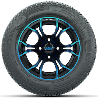 Set of (4) 12 in GTW Spyder Wheels with 215/50-R12 Fusion S/R Street Tires Lakeside Buggies Parts and Accessories