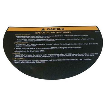 Lakeside Buggies DECAL, WARNING, STEERING WHEEL EZ RXV 2008+- 7951 Lakeside Buggies Direct Decals and graphics