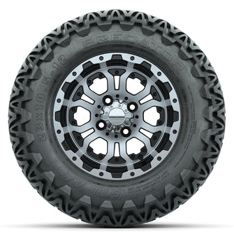 Set of (4) 12 in GTW Omega Wheels with 23x10.5-12 GTW Predator All-Terrain Tires Lakeside Buggies Parts and Accessories