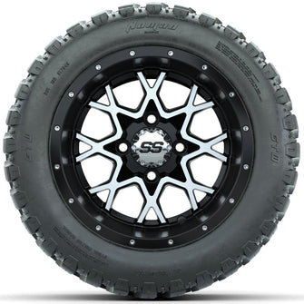 Set of (4) 12 in GTW Vortex Wheels with 20x10-R12 GTW Nomad All-Terrain Tires Lakeside Buggies Parts and Accessories