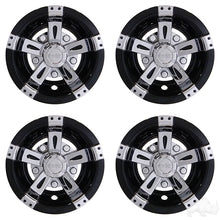 Lakeside Buggies RHOX Wheel Cover, SET OF 4, 10" Vegas Chrome/Black- CAP-0050-4 Rhox Wheel Accessories