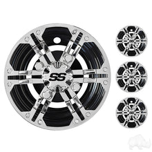 Lakeside Buggies Wheel Cover, SET OF 4, 8" Daytona Chrome with Black- CAP-0061 Lakeside Buggies Wheel Accessories