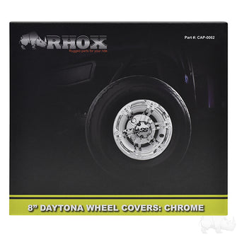 Lakeside Buggies Wheel Cover, SET OF 4, 8" Daytona Chrome- CAP-0062 Lakeside Buggies Wheel Accessories