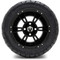 Lakeside Buggies MODZ 12" Ambush Glossy Black Wheels & Street Tires Combo- G1-5200-GB STREET OPTION Modz Tire & Wheel Combos