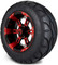 Lakeside Buggies MODZ 12" Ambush Red and Black Wheels & Street Tires Combo- G1-5200-MBR STREET OPTION Modz Tire & Wheel Combos