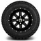 Lakeside Buggies MODZ 12" Assault Glossy Black with Ball Mill Wheels & Off-Road Tires Combo- G1-5201-BB OFF-ROAD OPTION Modz Tire & Wheel Combos