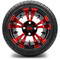 Lakeside Buggies MODZ 12" Vampire Red and Black Wheels & Street Tires Combo- G1-5202-MBR STREET OPTION Modz Tire & Wheel Combos