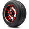 Lakeside Buggies MODZ 12" Vampire Red and Black Wheels & Street Tires Combo- G1-5202-MBR STREET OPTION Modz Tire & Wheel Combos