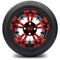 Lakeside Buggies MODZ 12" Vampire Red and Black Wheels & Street Tires Combo- G1-5202-MBR STREET OPTION Modz Tire & Wheel Combos