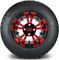 Lakeside Buggies MODZ 12" Vampire Red and Black Wheels & Street Tires Combo- G1-5202-MBR STREET OPTION Modz Tire & Wheel Combos