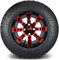 Lakeside Buggies MODZ 12" Tempest Red and Black Wheels & Street Tires Combo- G1-5203-MBR STREET OPTION Modz Tire & Wheel Combos