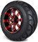 Lakeside Buggies MODZ 12" Tempest Red and Black Wheels & Street Tires Combo- G1-5203-MBR STREET OPTION Modz Tire & Wheel Combos