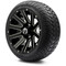 Lakeside Buggies MODZ 12" Mauler Glossy Black with Ball Mill Wheels & Street Tires Combo- G1-5212-BB STREET OPTION Modz Tire & Wheel Combos