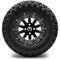 Lakeside Buggies MODZ 12" Mauler Glossy Black with Ball Mill Wheels & Off-Road Tires Combo- G1-5212-BB OFF-ROAD OPTION Modz Tire & Wheel Combos