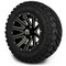 Lakeside Buggies MODZ 12" Mauler Glossy Black with Ball Mill Wheels & Off-Road Tires Combo- G1-5212-BB OFF-ROAD OPTION Modz Tire & Wheel Combos