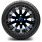 Lakeside Buggies MODZ 12" Mauler Glossy Black and Blue with Ball Mill Wheels & Street Tires Combo- G1-5212-BBB STREET OPTION Modz Tire & Wheel Combos