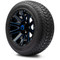 Lakeside Buggies MODZ 12" Mauler Glossy Black and Blue with Ball Mill Wheels & Street Tires Combo- G1-5212-BBB STREET OPTION Modz Tire & Wheel Combos