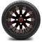 Lakeside Buggies MODZ 12" Mauler Glossy Black and Red with Ball Mill Wheels & Street Tires Combo- G1-5212-BBR STREET OPTION Modz Tire & Wheel Combos