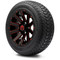 Lakeside Buggies MODZ 12" Mauler Glossy Black and Red with Ball Mill Wheels & Street Tires Combo- G1-5212-BBR STREET OPTION Modz Tire & Wheel Combos