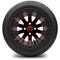 Lakeside Buggies MODZ 12" Mauler Glossy Black and Red with Ball Mill Wheels & Street Tires Combo- G1-5212-BBR STREET OPTION Modz Tire & Wheel Combos