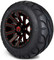 Lakeside Buggies MODZ 12" Mauler Glossy Black and Red with Ball Mill Wheels & Street Tires Combo- G1-5212-BBR STREET OPTION Modz Tire & Wheel Combos