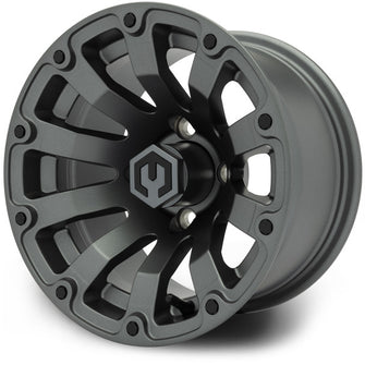 Lakeside Buggies MODZ Bomber Matte Gunmetal 12" Golf Cart Wheel- G1-5215-SV Modz Wheels