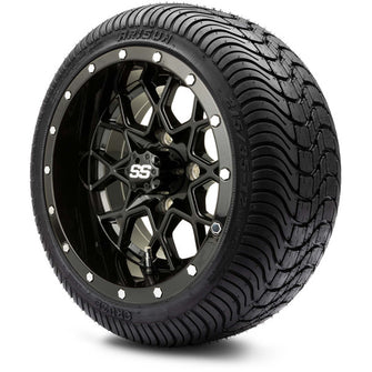 Lakeside Buggies MODZ 12" Vortex Glossy Black Wheels & Street Tires Combo- G1-5216-GB STREET OPTION Modz Tire & Wheel Combos