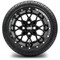 Lakeside Buggies MODZ 12" Vortex Glossy Black Wheels & Street Tires Combo- G1-5216-GB STREET OPTION Modz Tire & Wheel Combos