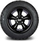 Lakeside Buggies MODZ 12" Godfather Glossy Black Wheels & Street Tires Combo- G1-5218-GB STREET OPTION Modz Tire & Wheel Combos