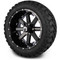 Lakeside Buggies MODZ 14" Assault Glossy Black with Ball Mill Wheels & Off-Road Tires Combo- G1-5401-BB OFF-ROAD OPTION Modz Tire & Wheel Combos