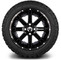 Lakeside Buggies MODZ 14" Assault Glossy Black with Ball Mill Wheels & Off-Road Tires Combo- G1-5401-BB OFF-ROAD OPTION Modz Tire & Wheel Combos