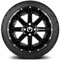 Lakeside Buggies MODZ 14" Assault Glossy Black with Ball Mill Wheels & Street Tires Combo- G1-5401-BB STREET OPTION Modz Tire & Wheel Combos