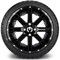 Lakeside Buggies MODZ 14" Assault Glossy Black with Ball Mill Wheels & Street Tires Combo- G1-5401-BB STREET OPTION Modz Tire & Wheel Combos