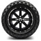 Lakeside Buggies MODZ 14" Assault Glossy Black with Ball Mill Wheels & Off-Road Tires Combo- G1-5401-BB OFF-ROAD OPTION Modz Tire & Wheel Combos