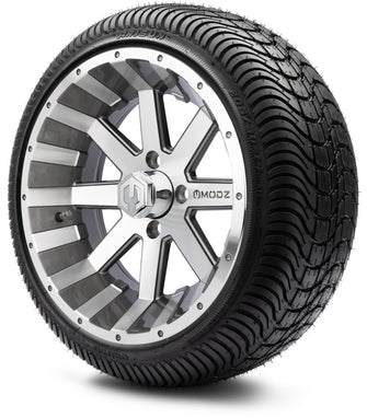 Lakeside Buggies MODZ® 14" Assault Machined Gunmetal Wheels & Street Tires Combo- MACHINED GUNMETAL Modz Tire & Wheel Combos