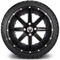 Lakeside Buggies MODZ 14" Assault Matte Black with Ball Mill Wheels & Street Tires Combo- G1-5401-MTB STREET OPTION Modz Tire & Wheel Combos