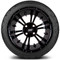 Lakeside Buggies MODZ 14" Vampire Glossy Black Wheels & Street Tires Combo- G1-5402-GB STREET OPTION Modz Tire & Wheel Combos