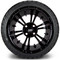 Lakeside Buggies MODZ 14" Vampire Glossy Black Wheels & Street Tires Combo- G1-5402-GB STREET OPTION Modz Tire & Wheel Combos