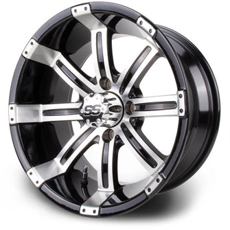 Lakeside Buggies MODZ Tempest Machine & Black 14" Golf Cart Wheel- G1-5403-MB Modz Wheels