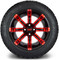 Lakeside Buggies MODZ 14" Tempest Red and Black Wheels & Street Tires Combo- G1-5403-MBR STREET OPTION Modz Tire & Wheel Combos