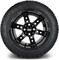 Lakeside Buggies MODZ 14" Reef Glossy Black Wheels & Street Tires Combo- G1-5409-GB STREET OPTION Modz Tire & Wheel Combos