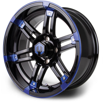 Lakeside Buggies MODZ Aftershock Blue & Black 14"Golf Cart Wheel- G1-5410-MBB Modz Wheels